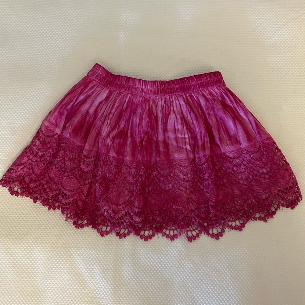 Raga pink ombré mini skirt with lace bottom